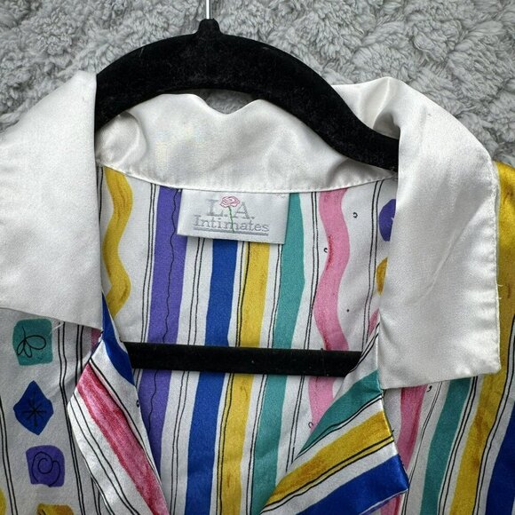 Colorful Striped Womens Sleeveless crop top LA Intimates Size Small Oversize - Picture 2 of 9